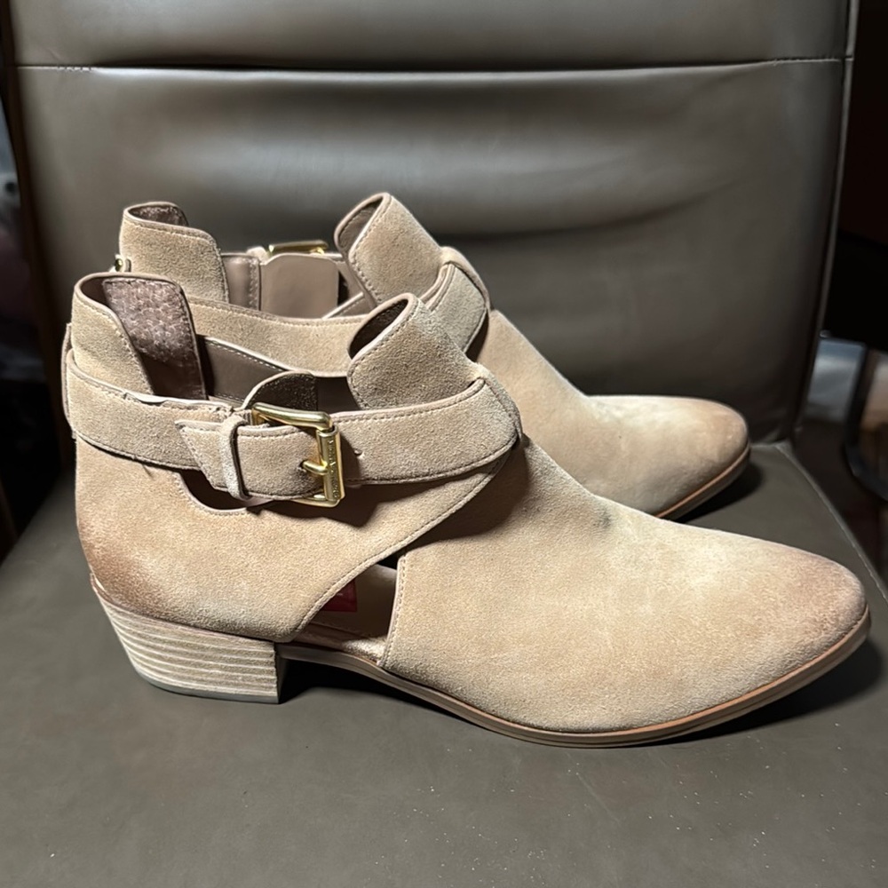 Michael Kors Tan Ankle Booties with Cut-Out Design